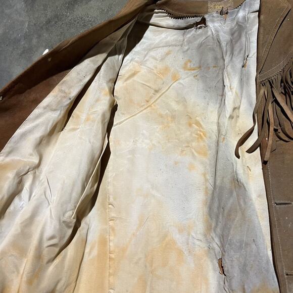 Vintage 40s 50s Mexican Brown Western Tasselated Leather - Picture 3 of 7